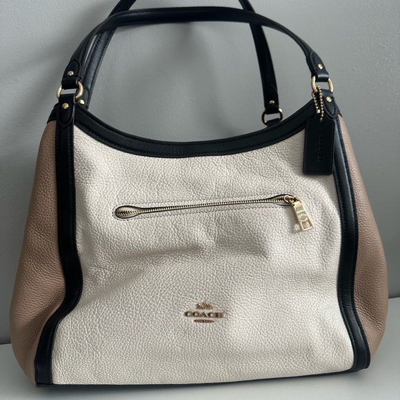 Coach Handbags - Coach Women's Cream, Tan, and Black Shoulder Bag